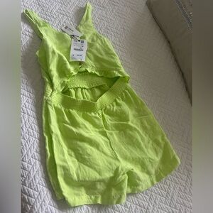 Zara Lime Green Sleeveless Romper.